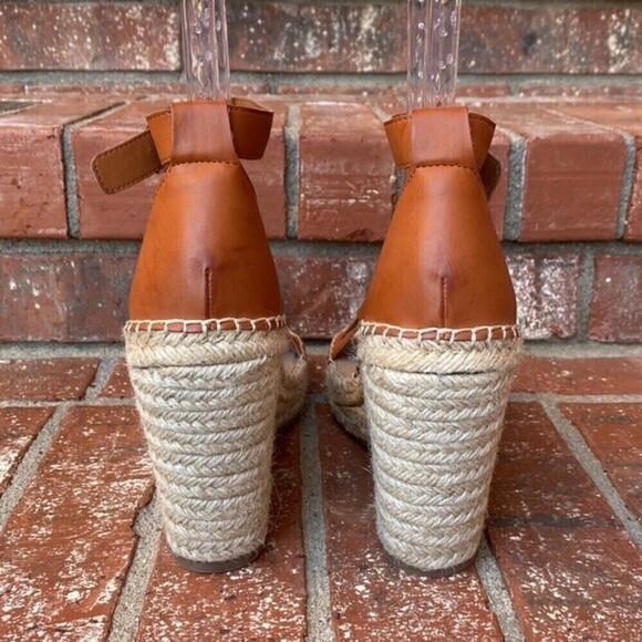 ABOUND Sayge Tan Faux Leather Espadrille Wedge Sandal Size 11 - Picture 4 of 9